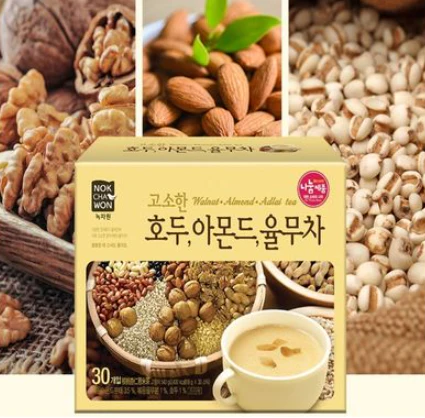 NOKCHAWON WALNUT  ALMOND  ADLA , 녹차원 호두아몬드 율무차 , 18g X30