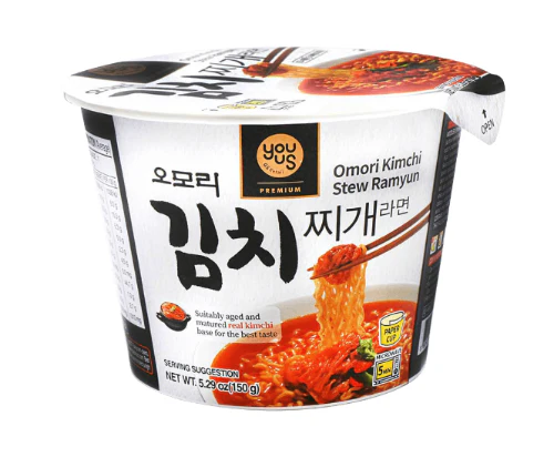 OMORI KIMCHI JJIGAE 529oz , 오모리 김치찌개 컵라면 5.29oz