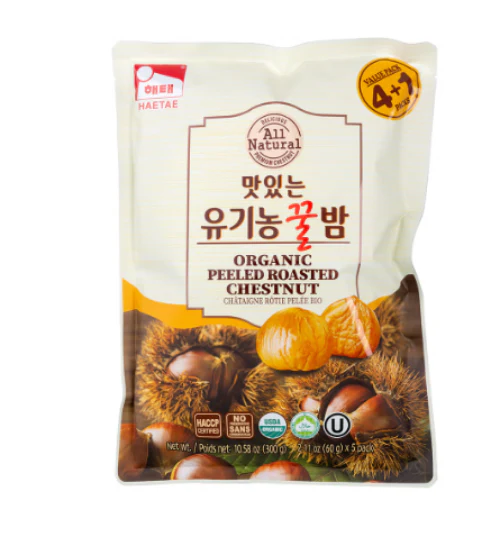 ORG PEELED ROASTED CHESTNUT HT, 해태 맛있는 유기농 꿀밤 60gX5