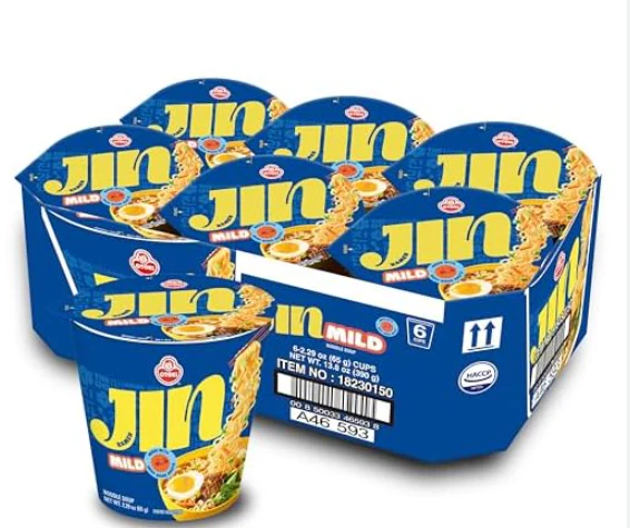 OTG JIN RAMEN MILD BOWL 6PK , 오뚜기 진라면 순한맛 용기 6컵 , 110gx6