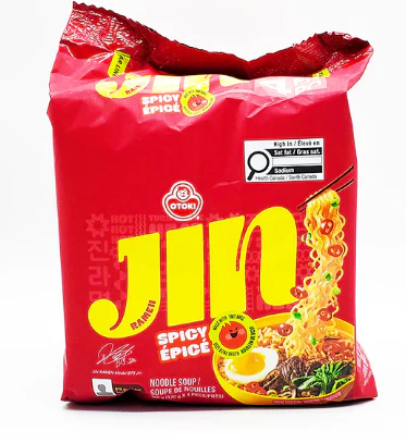 OTG JIN RAMEN SPICY MULT , 오뚜기 진라면 매운맛 멀티 120g X 4