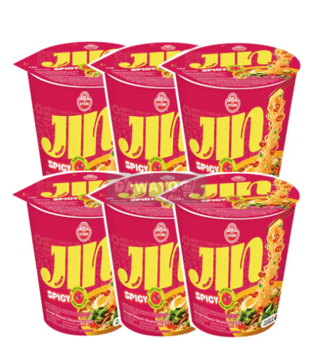 OTK JIN RAMEN SPICY CUP6 , 오뚜기 진라면 매운맛 컵6 , 65gx6