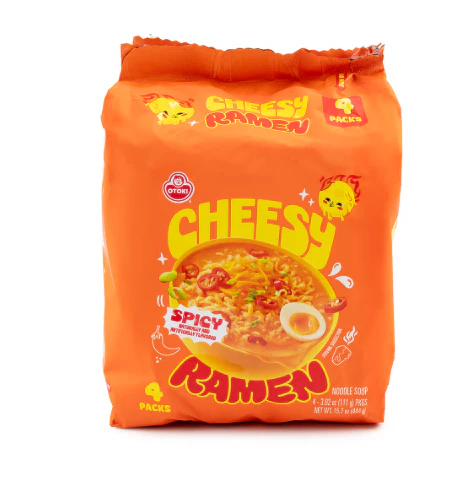 OTO CHEESE SPICY RAMEN , 오뚜기 치즈 매운 라면 , 111G*4