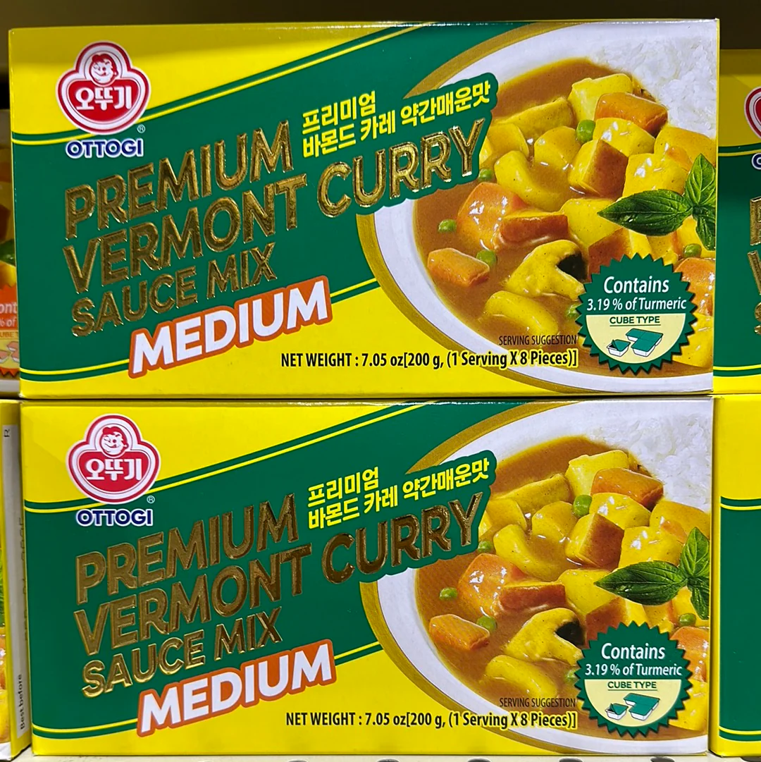 OTTOGI Premium varmont curry m 200g/오뚜기 프리미엄 바몬드 카레약간 매운맛 고형 200g