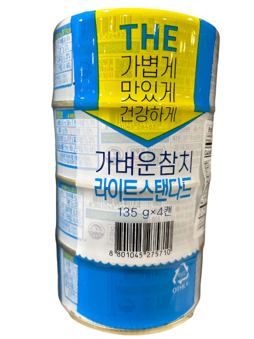 OTTOGI TUNA STANDARD 135G*4 , 오뚜기 가벼운참치 라이트 스탠다드  135gX4