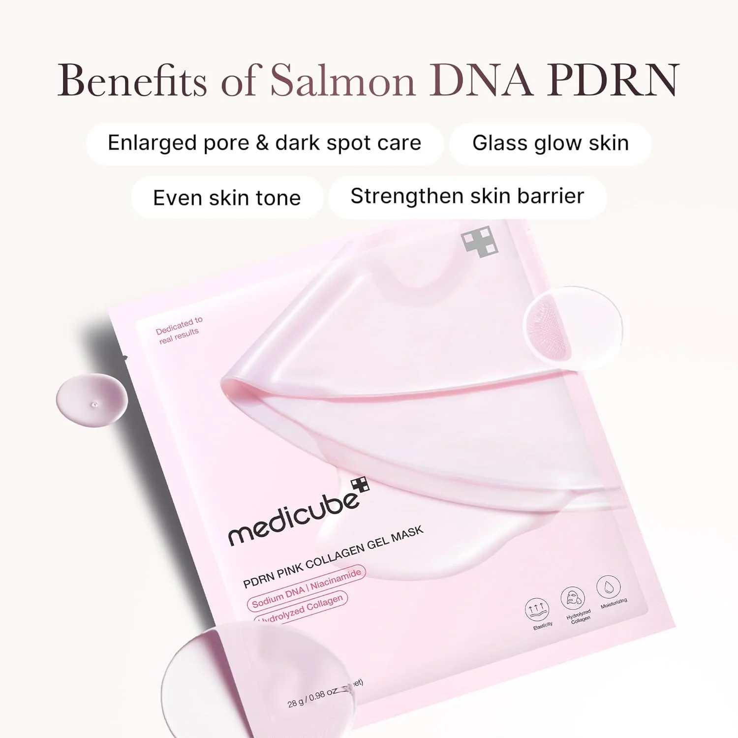 PDRN PINK COLLAGEN GEL MASK , [Medicube] PDRN 핑크 콜라겐 젤 마스크  28G / (4EA)