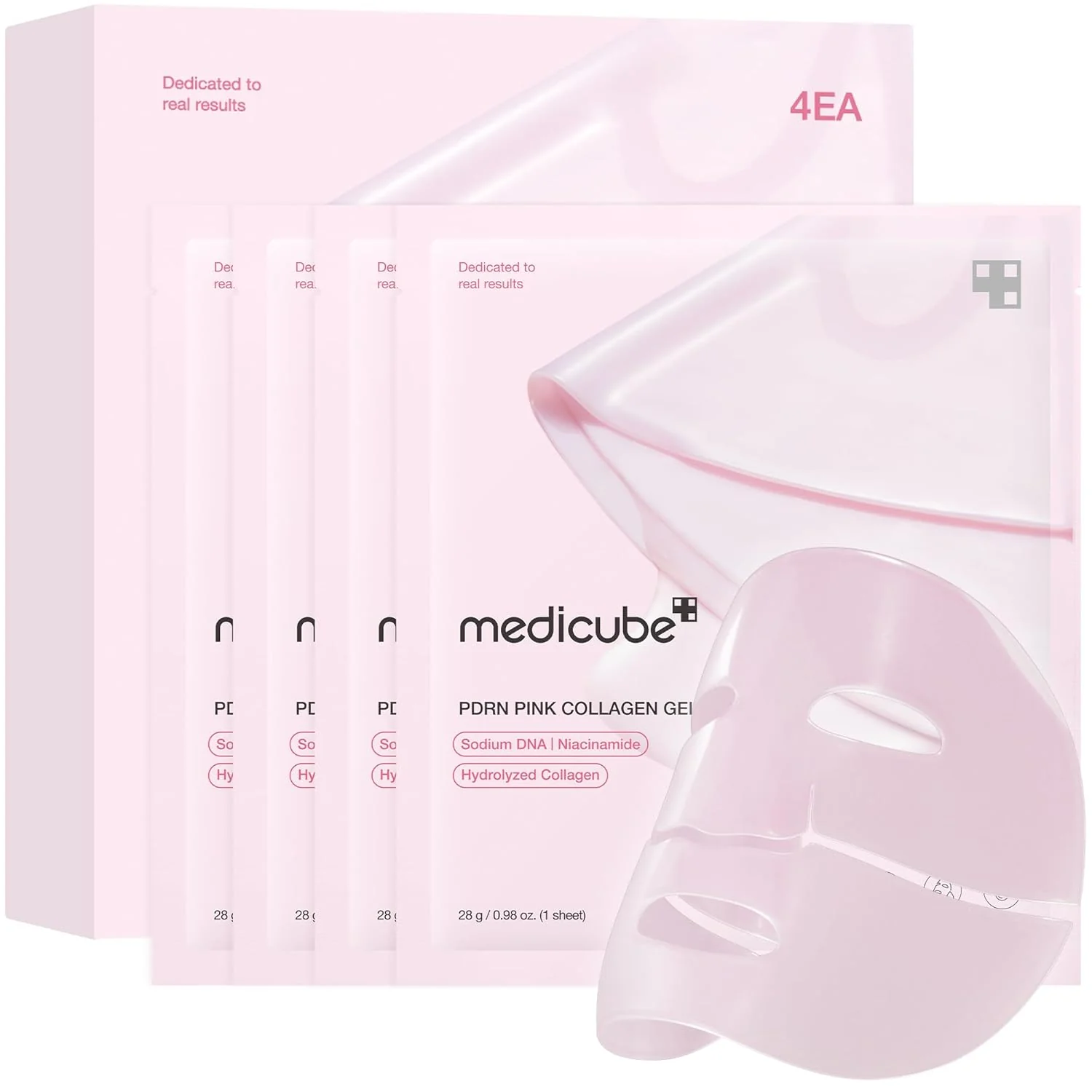 PDRN PINK COLLAGEN GEL MASK , [Medicube] PDRN 핑크 콜라겐 젤 마스크  28G / (4EA) - Image 2
