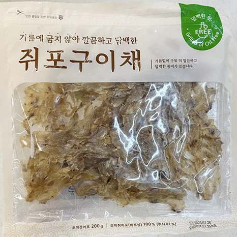 PREPARED SLICED FILEFISH , 기름에 굽지않은쥐포구이채  200g