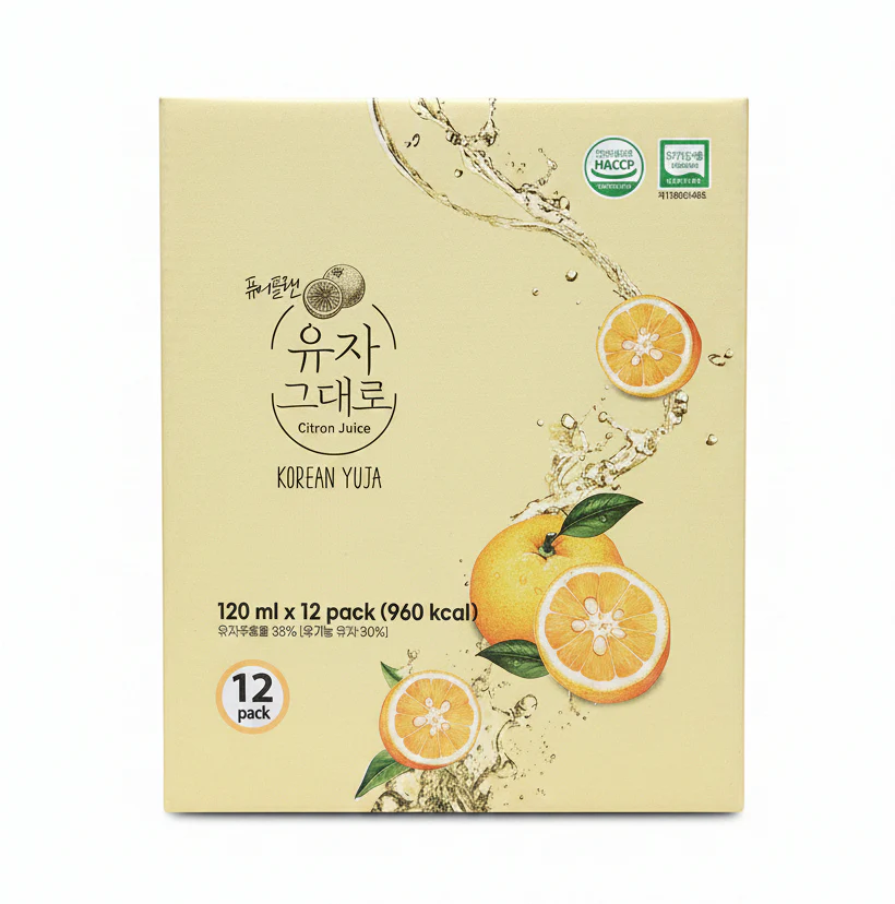 PURE PLAN CITRON JUICE 48.6 FL , 퓨어플랜 유자그대로 120ml*12포 , 120ml*12