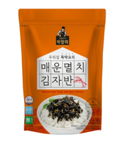 Roasted Laver Snack with Spicy , 박향희 매운멸치 김자반 50g