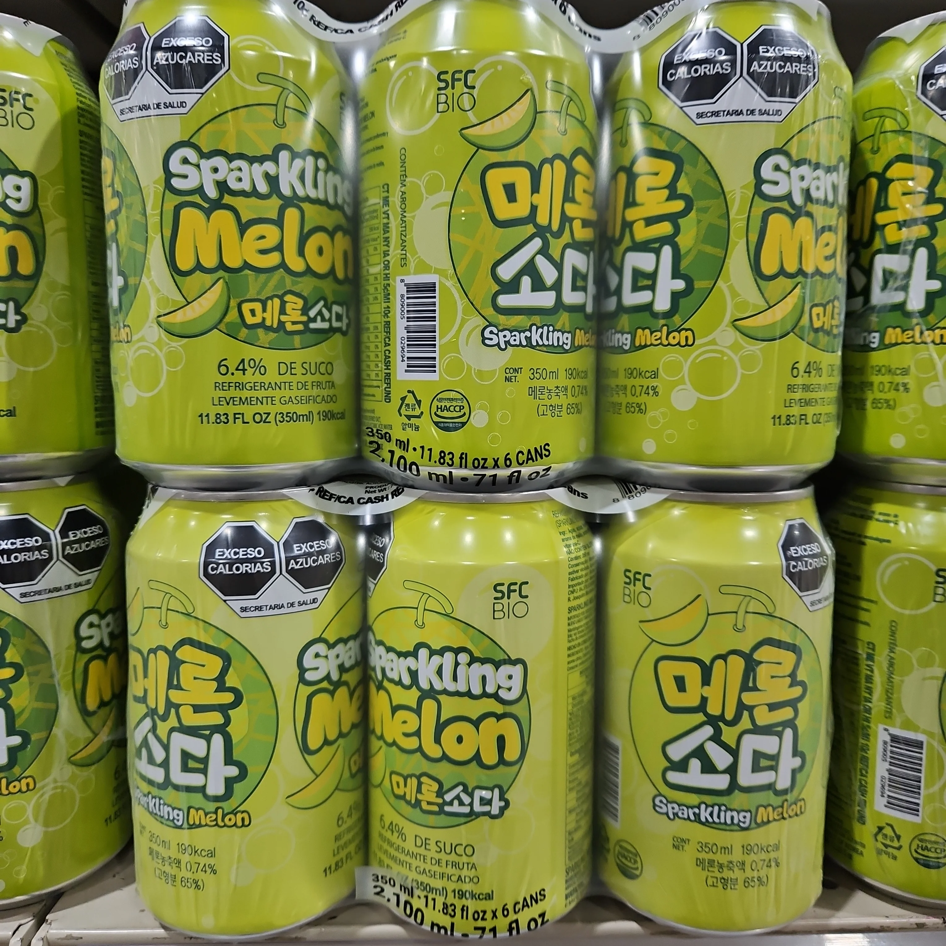 SFC SPARKLING MELON JUICE 350m x 6pk, SFC 메론 소다 350ml x 6팩