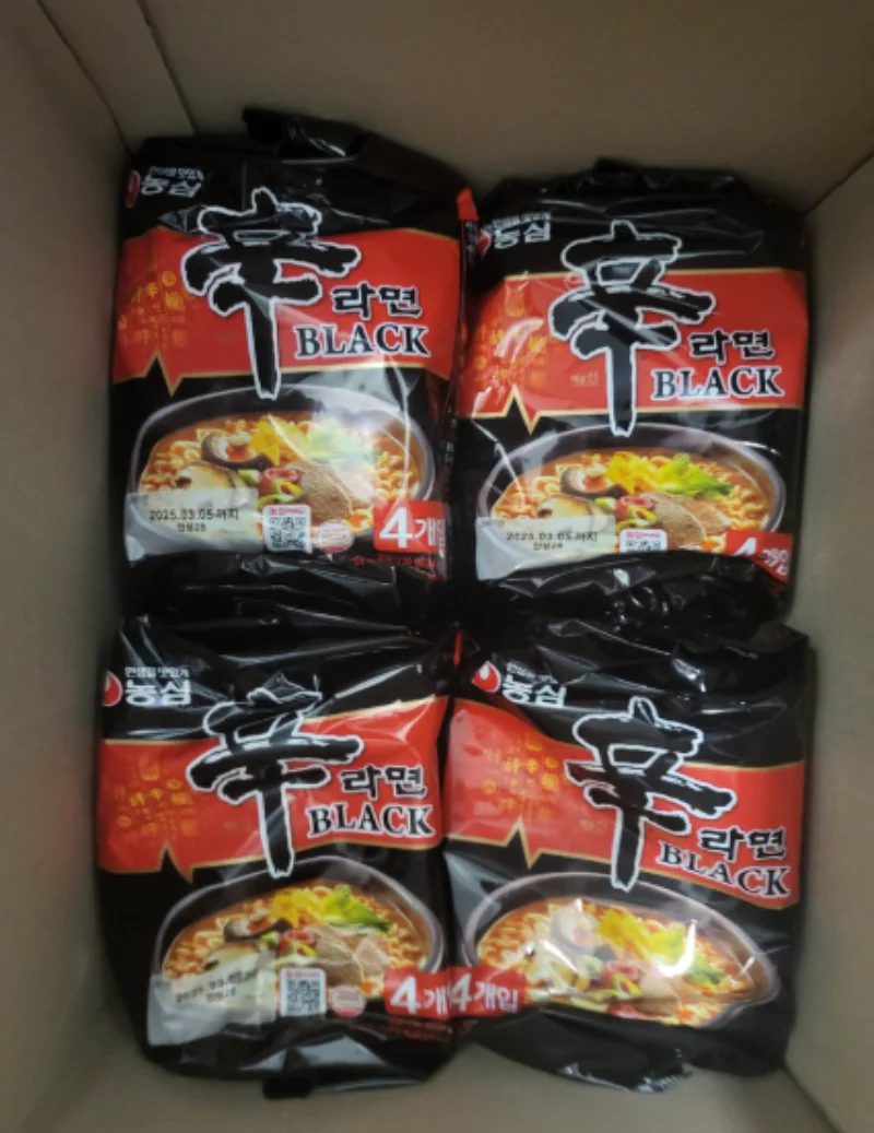 SHIN RAMYUN BLACK 16pk NONGS , 농심 신라면 블랙 멀티 4개입 박스 , 130gX16
