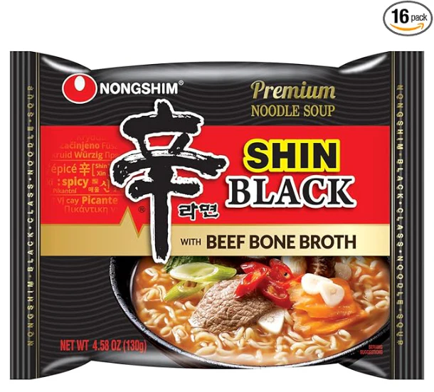 SHIN RAMYUN BLACK 16pk NONGS , 농심 신라면 블랙 멀티 4개입 박스 , 130gX16 - Image 2