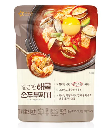 [Mega Fresh] SPICY SEAFOOD SOFT TOFU STEW , 아워홈 얼큰한 해물 순두부찌개  400g