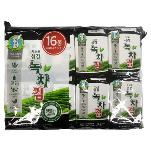 SUNG GYUNG GREEN TEA SEASONED / 성경 녹차도시락김  4g X 16