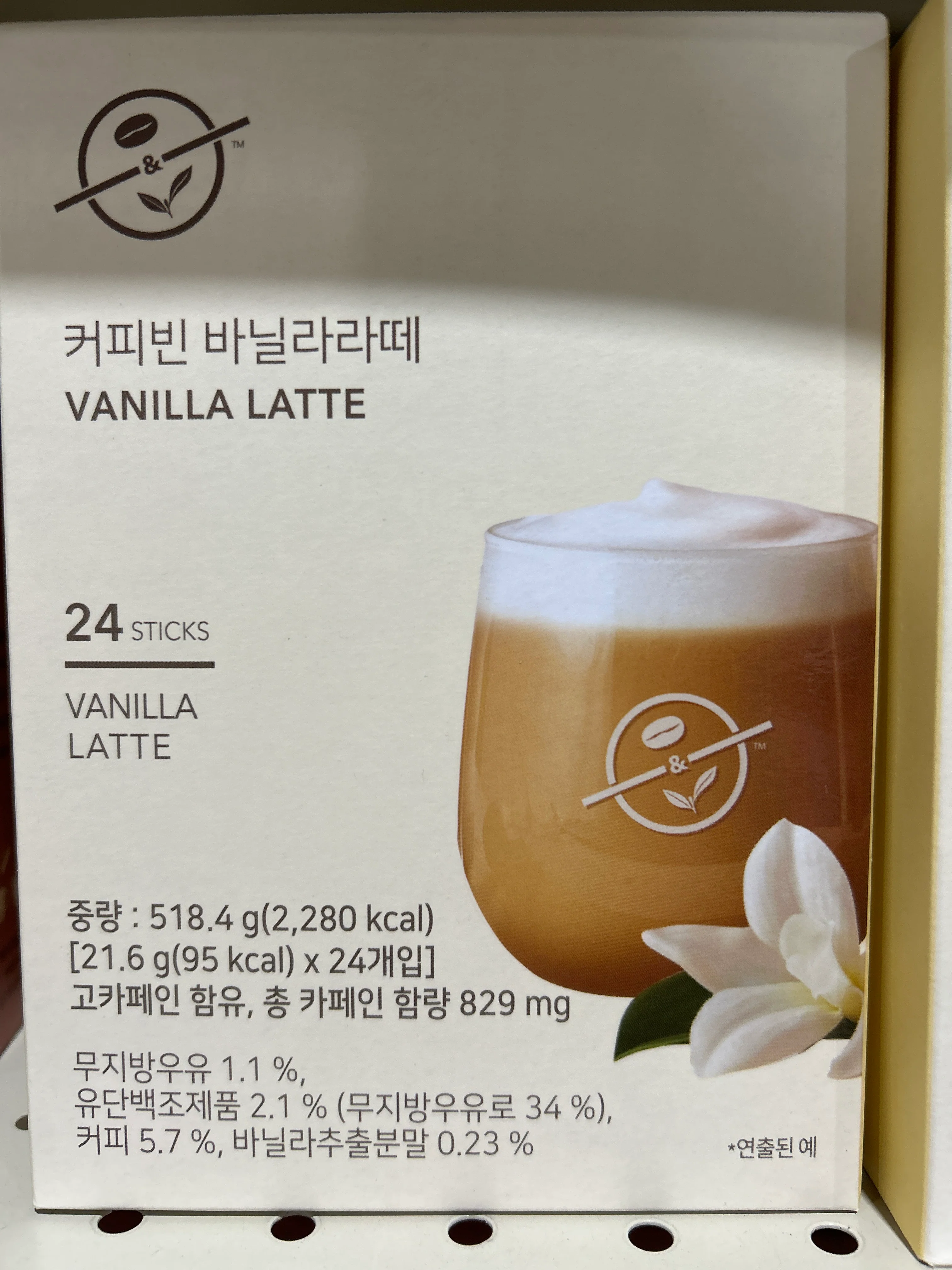VANILLA LATTE COFFEE MIX , 커피빈 바닐라 라떼 , 21.6g * 24